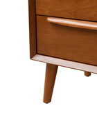 Lilian Mid-Century Nightstand with Charging Station & Shelf