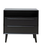 Lilian Mid-Century Nightstand with Charging Station & Shelf