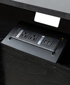 Lilian Mid-Century Nightstand with Charging Station & Shelf