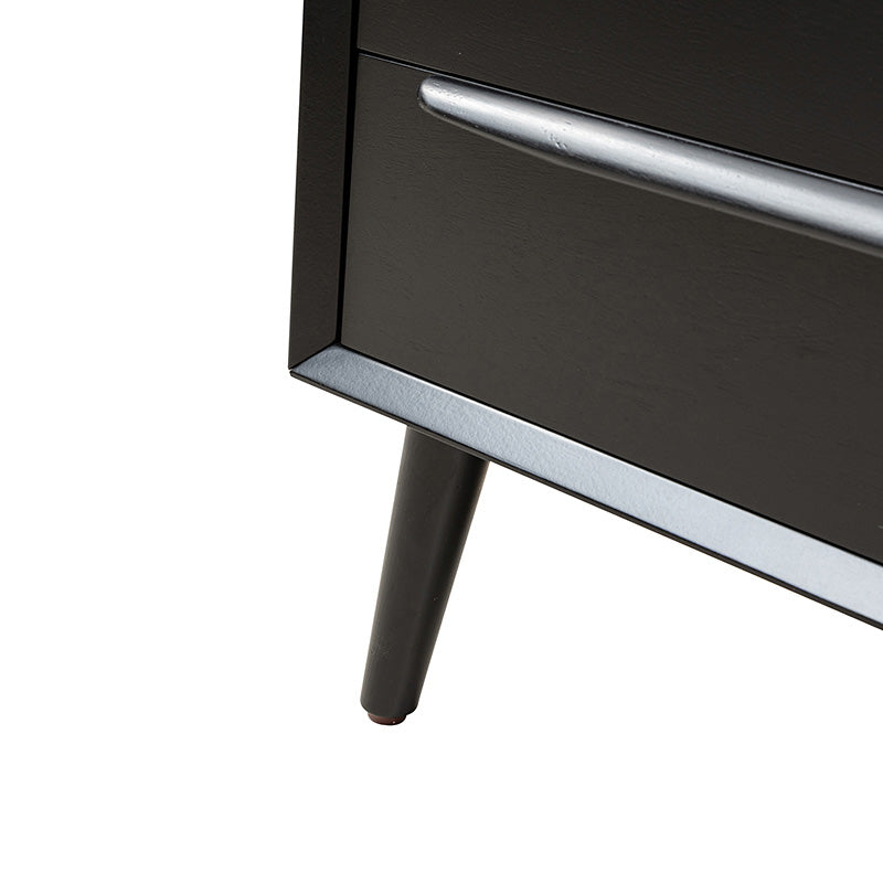 Lilian Mid-Century Nightstand with Charging Station & Shelf