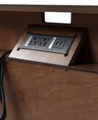 Lilian Mid-Century Nightstand with Charging Station & Shelf