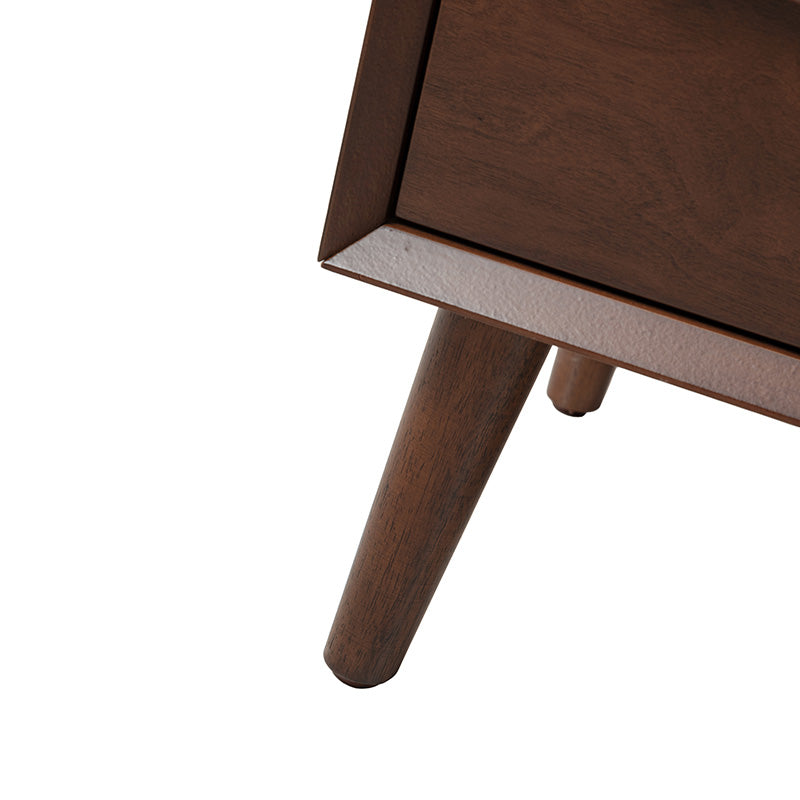 Lilian Mid-Century Nightstand with Charging Station & Shelf