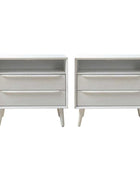Lilian Mid-Century Nightstand with Charging Station & Shelf
