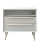 Lilian Mid-Century Nightstand with Charging Station & Shelf