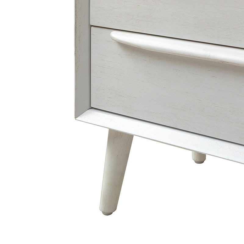 Lilian Mid-Century Nightstand with Charging Station & Shelf