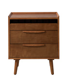 Janet 3 Drawer Mid Century Nightstand with Charging Station