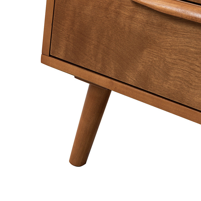 Janet 3 Drawer Mid Century Nightstand with Charging Station