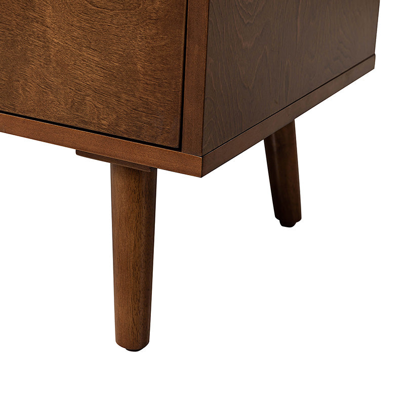 Janet 3 Drawer Mid Century Nightstand with Charging Station
