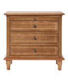 Galatea Farmhouse 3-Drawer Nightstand with Shelf & Charging Port