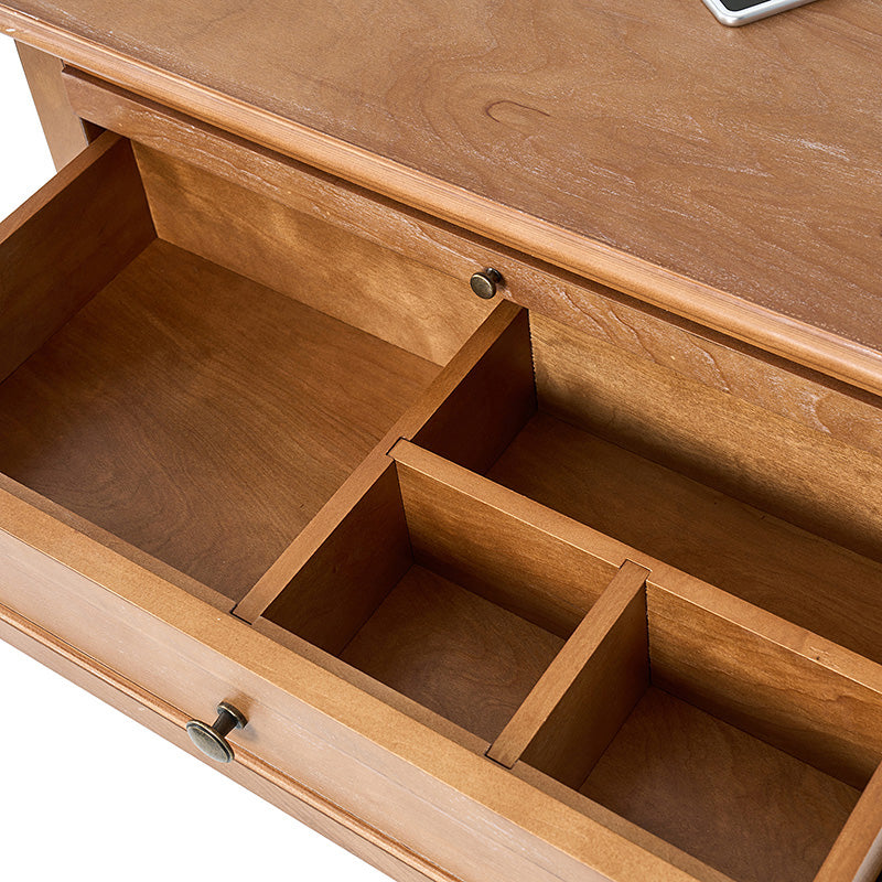 Galatea Farmhouse 3-Drawer Nightstand with Shelf & Charging Port