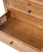 Galatea Farmhouse 3-Drawer Nightstand with Shelf & Charging Port