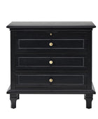 Galatea Farmhouse 3-Drawer Nightstand with Shelf & Charging Port