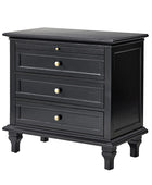 Galatea Farmhouse 3-Drawer Nightstand with Shelf & Charging Port