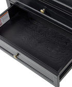 Galatea Farmhouse 3-Drawer Nightstand with Shelf & Charging Port