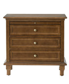 Galatea Farmhouse 3-Drawer Nightstand with Shelf & Charging Port