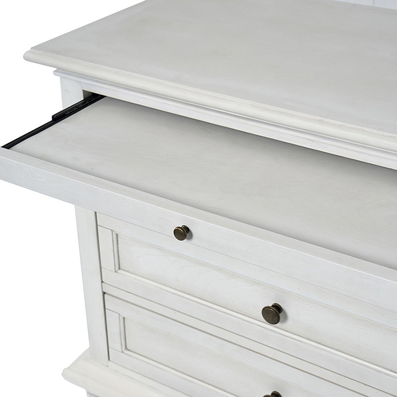 Galatea Farmhouse 3-Drawer Nightstand with Shelf & Charging Port