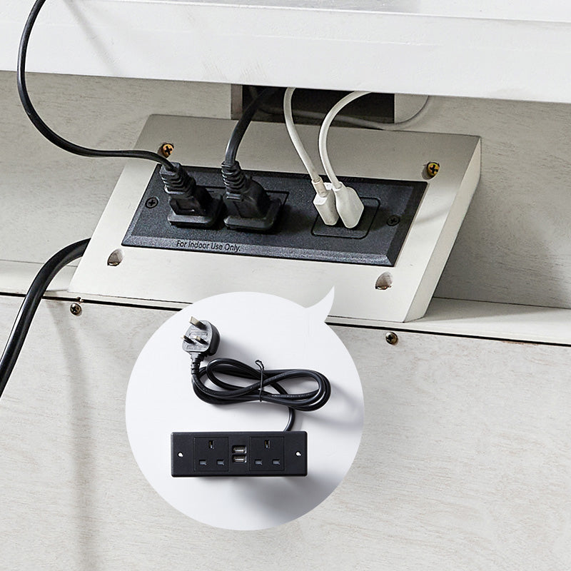 Galatea Farmhouse 3-Drawer Nightstand with Shelf & Charging Port