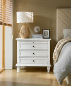 Galatea Farmhouse 3-Drawer Nightstand with Shelf & Charging Port