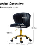 Chandra Modern Velvet Gold Swivel Adjustable Chair