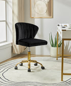 Chandra Modern Velvet Gold Swivel Adjustable Chair