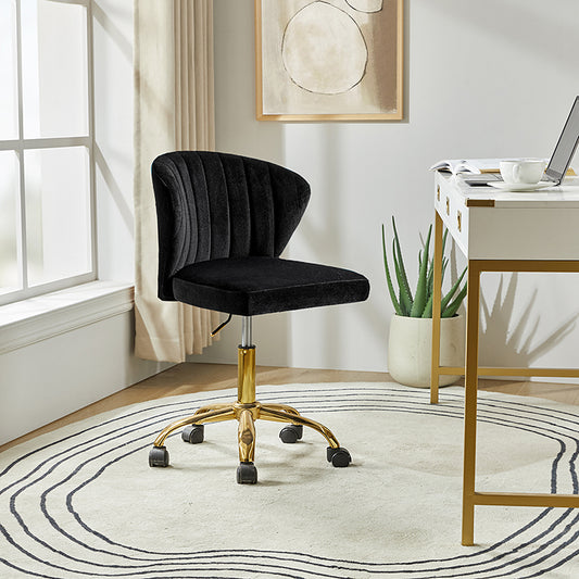 Chandra Modern Velvet Gold Swivel Adjustable Chair