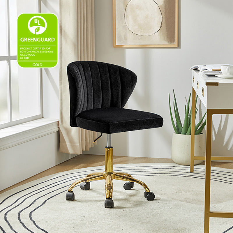 Chandra Modern Velvet Gold Swivel Adjustable Chair