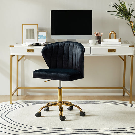 Chandra Modern Velvet Gold Swivel Adjustable Chair