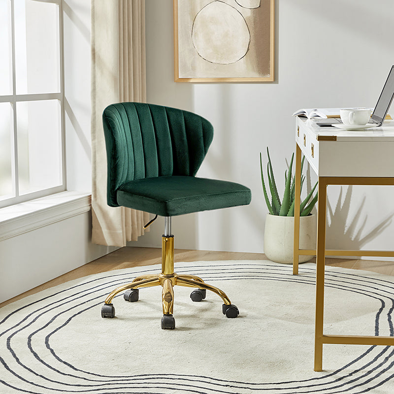 Chandra Modern Velvet Gold Swivel Adjustable Chair