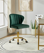 Chandra Modern Velvet Gold Swivel Adjustable Chair