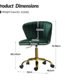 Chandra Modern Velvet Gold Swivel Adjustable Chair