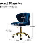 Chandra Modern Velvet Gold Swivel Adjustable Chair