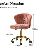 Chandra Modern Velvet Gold Swivel Adjustable Chair