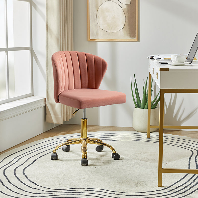 Chandra Modern Velvet Gold Swivel Adjustable Chair