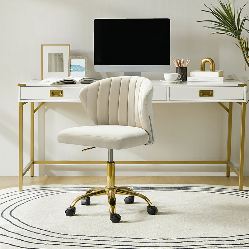 Chandra Modern Velvet Gold Swivel Adjustable Chair