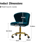 Chandra Modern Velvet Gold Swivel Adjustable Chair