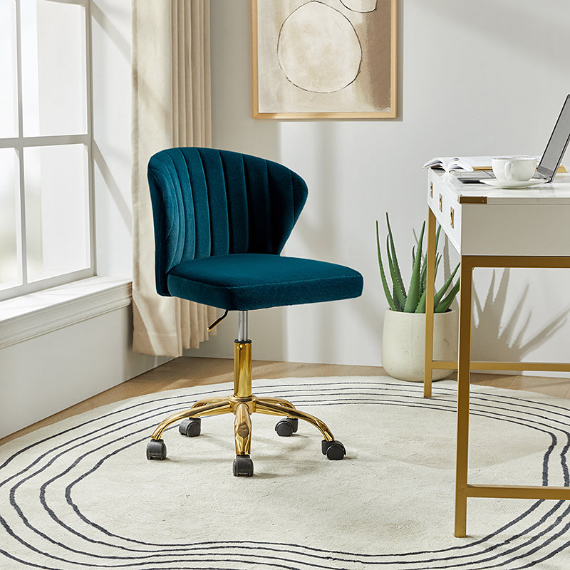 Chandra Modern Velvet Gold Swivel Adjustable Chair