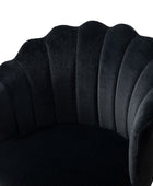 Belanda Comfy Velvet Task Chair - Adjustable Swivel, Seashell Back for Home Office