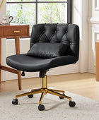 Cecil Adjustable Height Office Chair with Tufted Back & Pillow