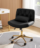 Cecil Adjustable Height Office Chair with Tufted Back & Pillow
