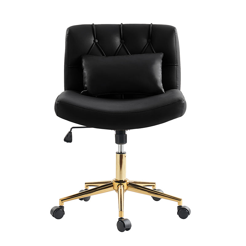 Cecil Adjustable Height Office Chair with Tufted Back & Pillow