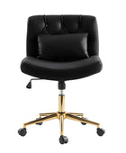 Cecil Adjustable Height Office Chair with Tufted Back & Pillow