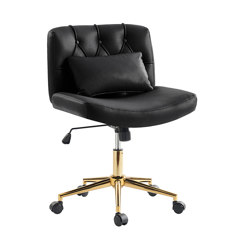 Cecil Adjustable Height Office Chair with Tufted Back & Pillow