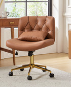 Cecil Adjustable Height Office Chair with Tufted Back & Pillow