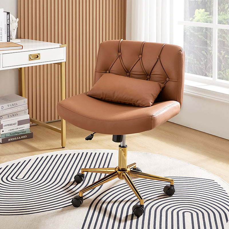 Cecil Adjustable Height Office Chair with Tufted Back & Pillow