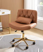 Cecil Adjustable Height Office Chair with Tufted Back & Pillow