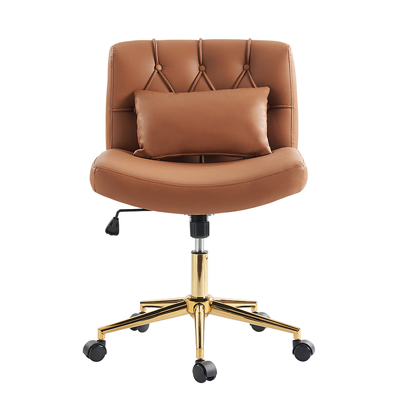 Cecil Adjustable Height Office Chair with Tufted Back & Pillow
