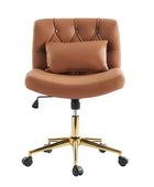 Cecil Adjustable Height Office Chair with Tufted Back & Pillow