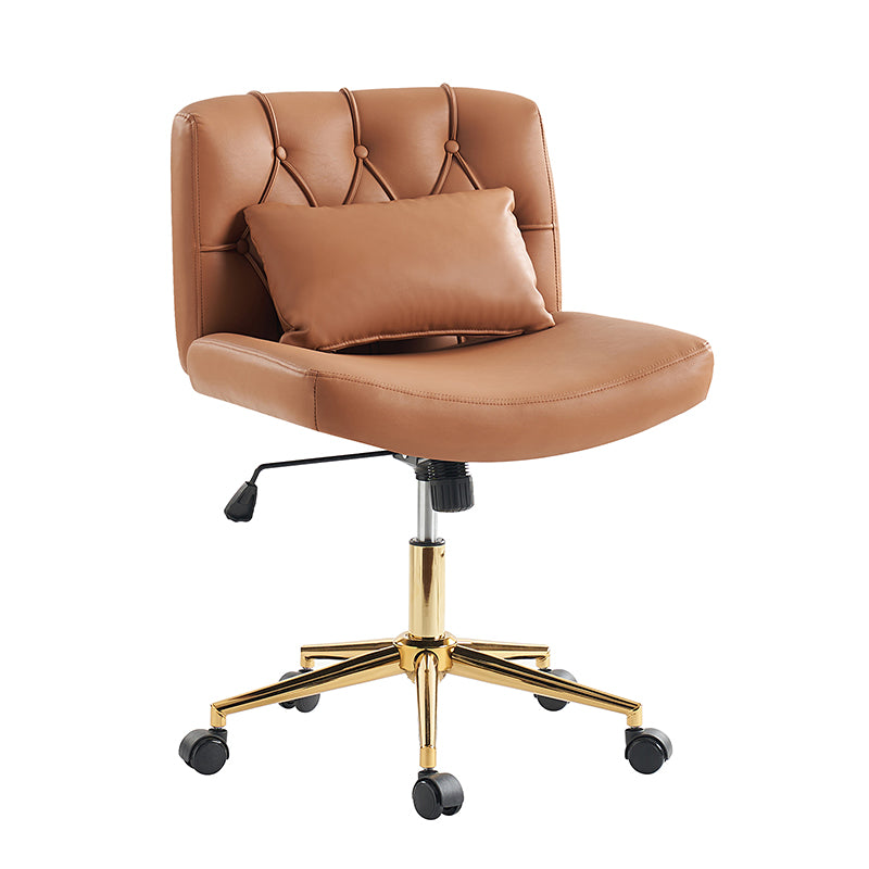 Cecil Adjustable Height Office Chair with Tufted Back & Pillow