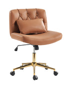 Cecil Adjustable Height Office Chair with Tufted Back & Pillow