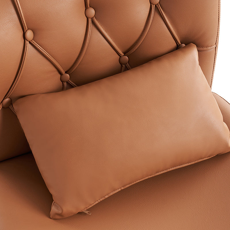 Cecil Adjustable Height Office Chair with Tufted Back & Pillow